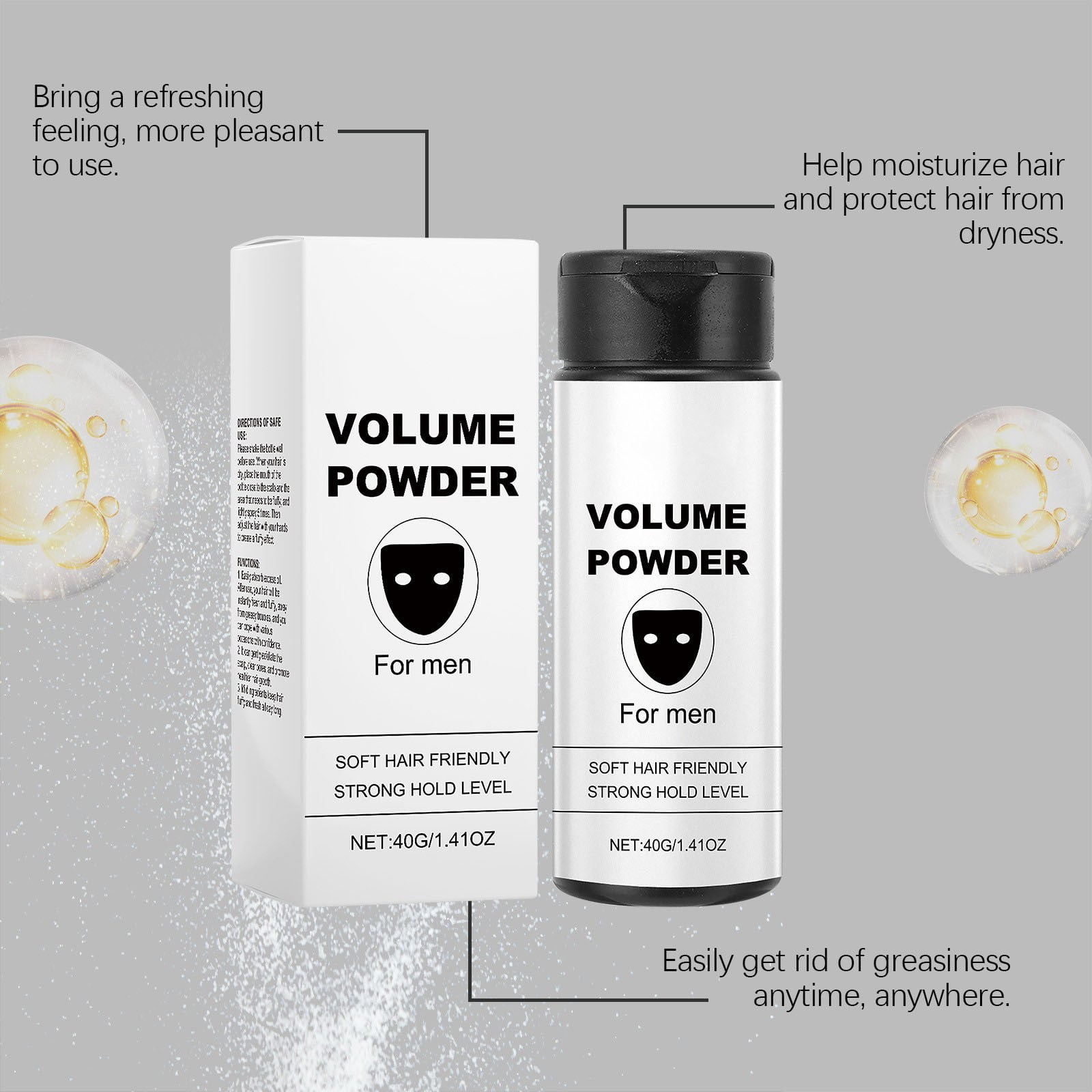Texture Powder for Men, Instant Volume & Matte Texture, Lightweight Strong Hold, Hairstyle Instant Volume Grooming Accessories