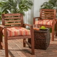 thumbnail image 3 of Greendale Home Fashions Tufted Outdoor 20'' x 20'' Seat Cushion, Set of 2, Watermelon Stripe, 3 of 9