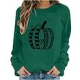thumbnail image 2 of ZunFeo Womens Fall Pumpkin Graphic Crew Neck Long Sleeve Pullover Sweatshirt for Hall-oween & Thanksgiving,Size S, 2 of 6