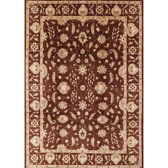 Ahgly Company Machine Washable Indoor Rectangle Industrial Modern Brown Sand Brown Area Rugs, 6' x 9'
