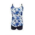 thumbnail image 4 of Yxbdin Floral Print Tankini Swimsuits with Shorts for Women Two Piece Modest Tummy Control Bathing Suits Flowy High Waisted Beachwear Multicolor L, 4 of 8