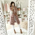 thumbnail image 3 of Faux Fur Knitted Cardigan Women Fashion Long Sleeve Jumper Casual Loose Patchwork Hooded Solid Open Stitch Chic Solid Sweater, 3 of 5