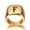 Golden F, variant on Stainless Steel Signet Blank Plain Ring Band High Polished Gold Tone