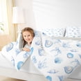 thumbnail image 3 of Manfei Dreamy Bow Twin Comforter Sets,Calm Sea Life Bedding Set,White Blue,Light Gray Reversible,2 Pieces,1 Comforter and 1 Pillowcase, 3 of 8