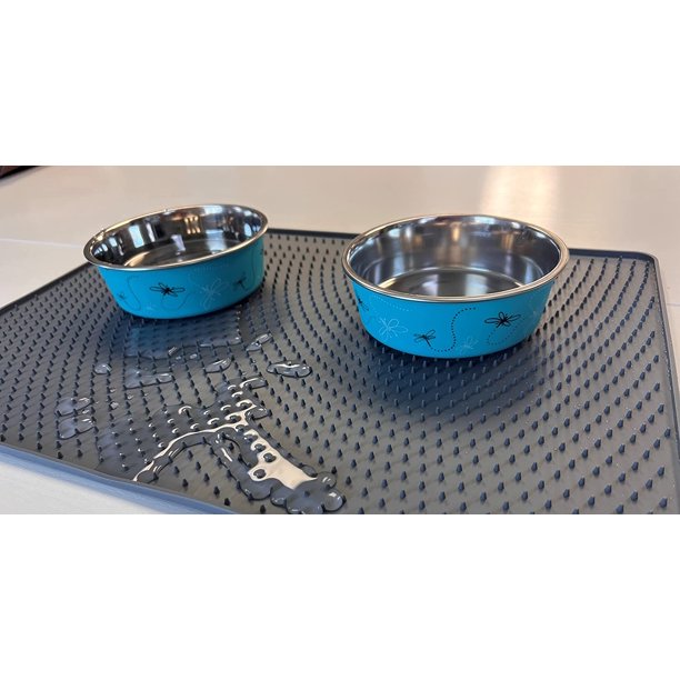 Premium Grade Pet Food Mat, Silicone Cat Litter Mat, Floor Protective Mat, Waterproof, Urine