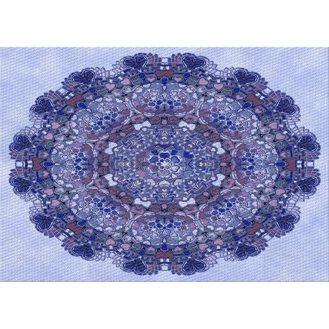 Ahgly Company Tapis Rectangulaire Lavable en Machine Intérieur Transitionnel Violet Pervenche Profond, 7 Pieds x 10 Pieds