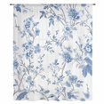 thumbnail image 2 of Blue White Spring Floral Sheer Curtains 45 Inches Long, Summer Botanical Birds Light Filering Curtains, Breathable Simi Curtain Privacy Drapes for Kitchen Bathroom Lightweight Small Window Treatment, 2 of 9
