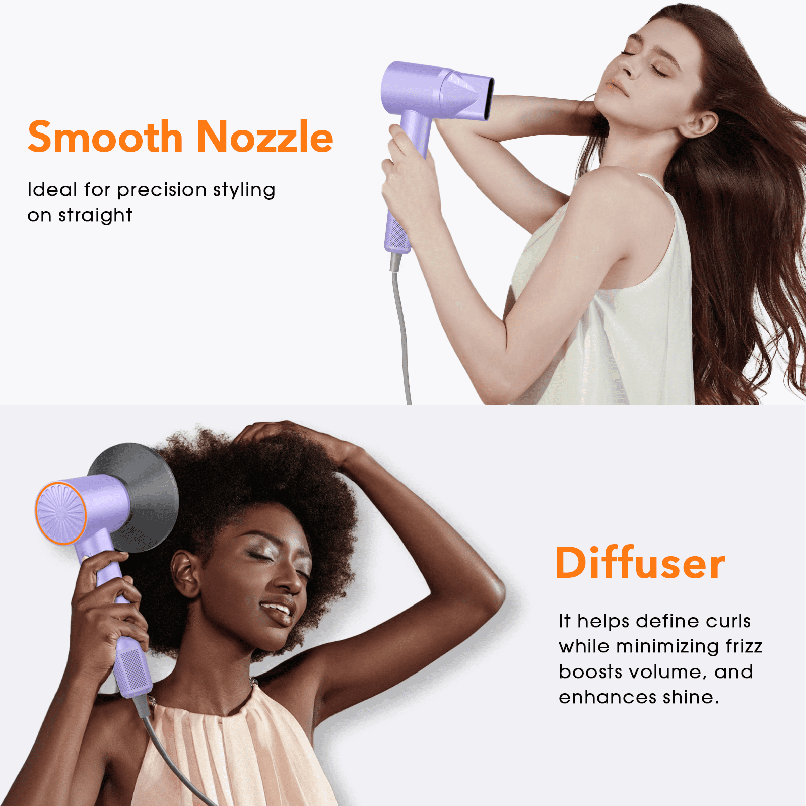 Breezelle Hair Dryer - Professional High Speed 500 Millions Negative Ionic Blow Dryer with Diffuser,Portable Blowdryers for All Hair Type,Thermo Control and Compact 110,000 PRM Hair Dryer for Travel