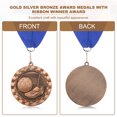 thumbnail image 4 of Uxcell Football Events Sneakers Embossing Award Medals with Ribbons, Winner Medals Prizes for Competitions Sports Party Red, 4 of 7