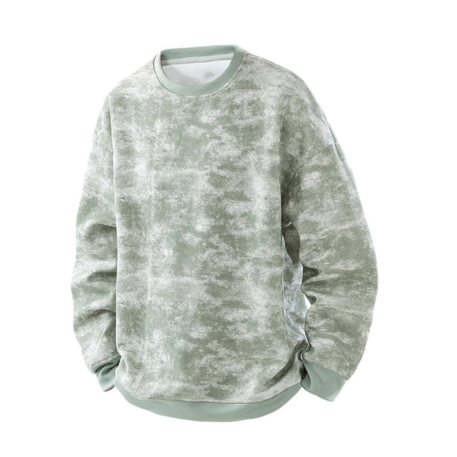 Blusas y camisas de manga larga con cuello redondo para hombre, sudadera deportiva de manga larga de color liso a la moda con bolsillo, top de poliéster para hombre