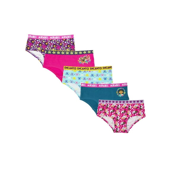 Disney Characters Girl's 5 Pack Extra Soft Breathable Stretch Briefs (Encanto, S (4))