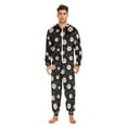 thumbnail image 5 of Adult Christmas Onesie Santa Claus Face and Snowflakes Zipper One-Piece Pajamas Unisex with Pockets, 5 of 6