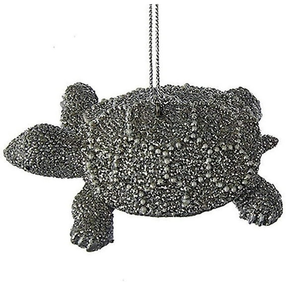 Kurt Adler Sea Turtle Silver with Pearls Ornament