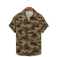 thumbnail image 3 of snilers Men Hawaiian Shirt Casual Button Down Short Sleeve Blouses Stretch Camo Printed Summer Tops, 3 of 5