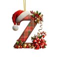 thumbnail image 3 of Christmas Tree Ornaments 2D Acrylic Monogram Pendants With Santa Hat 26 Letters Hanging Decorations For DIY Crafts And Home Decor, 3 of 5