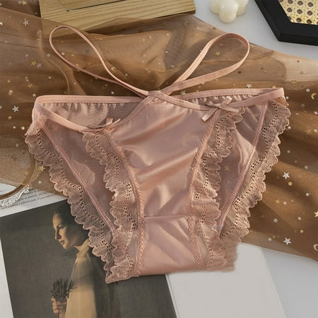 uublik Underwear Women Briefs High Waist Breathable Briefs Soft Underpants Ladies Stretch Panties Lace Underwear for Women Pink