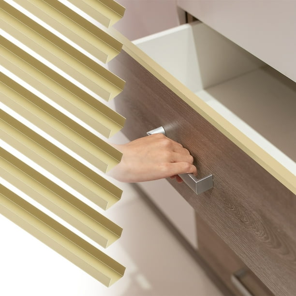 8 paquetes de protectores de borde de gabinete de 18" para marcos de gabinetes de cocina de 13/16", bronce