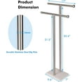 thumbnail image 6 of Standing Towel Rack Double-T Shape Tall Bath Towel Sheet Holder with Marble Design Base for Bathroom 2 Tier Towel Holder Stand Stainless Steel (Brushed Nickel), 6 of 7