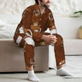 thumbnail image 7 of Yiaed Sloths Need More Coffee Print Men’s Pajamas Set - Long Sleeve Button Down Sleep Shirt and Pajama Bottoms Sleepwear Set Mens Pjs Sets Men's Pajama Bottoms-Medium, 7 of 7