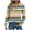 Khaki-10, variant on Perfectbot Women's V-Neck Button Tunic Tops - Long Sleeve Shirt Dressy Casual Classic Plaid Blouse