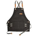 thumbnail image 3 of Delantal de cocina para niños con bolsillo impermeable y resistente al agua Negro, 3 of 9