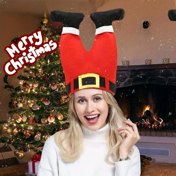 1pc Hat Creative Funny Party Santa Hat - Polyester Novelty Holiday Party Hat, Lightweight Woven, Open Closure, Christmas ThemeSanta Hat Christmas Hats Xmas Party Hat Red Knitted Beanie Hat