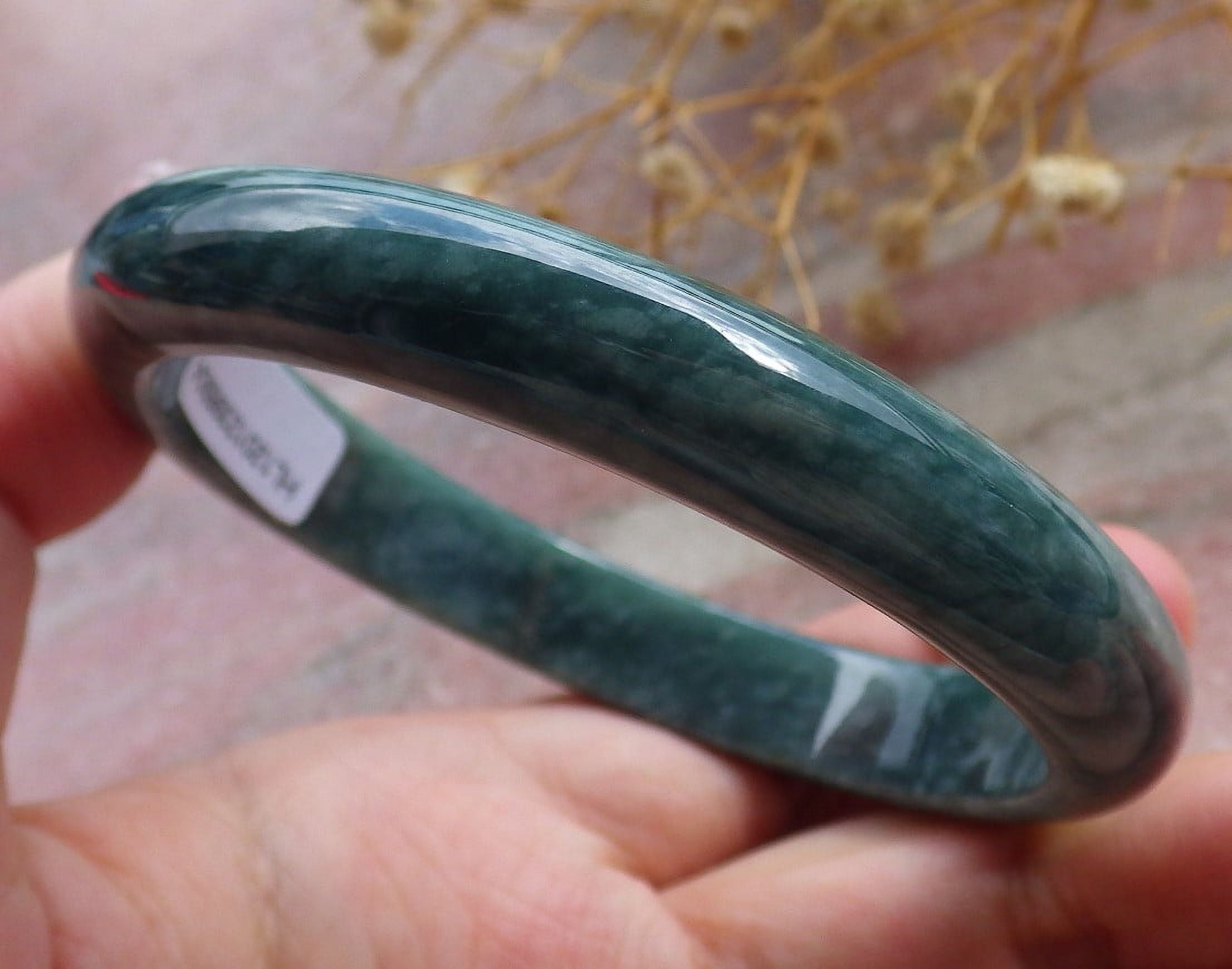 Green Natural A JADE Jadeite Circle Bangle Bracelet 58 mm 682531 TN