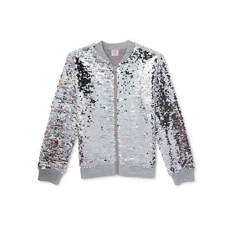 Girls glitter clearance bomber jacket