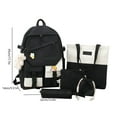 thumbnail image 4 of 5 pcs Campus Bag with Pencil Case Anti Scratch for Traveling Work (Black), 4 of 10