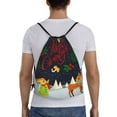thumbnail image 2 of Bingfone Merry Christmas Elk Drawstrings Backpacks Bags For Men Women Gym Drawstrings Bag, 2 of 9
