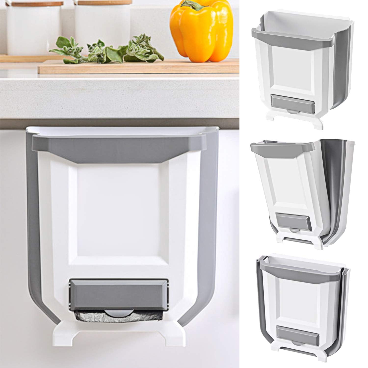 2pcs Poubelle Pliable Cuisine pour Collecte des écorces de Légumes