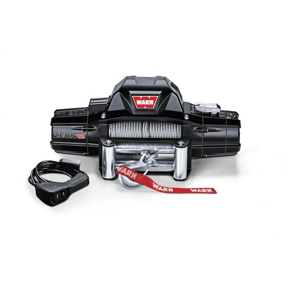 Warn Winch 89120 ZEON 12; Vehicle Mounted; Vehicle Recovery Winch; 12 Volt Electric; 12000 Pound Line Pull Capacity; 80 Foot Wire Rope; Roller Fairlead; Wired Remote; Convertible Control Pack
