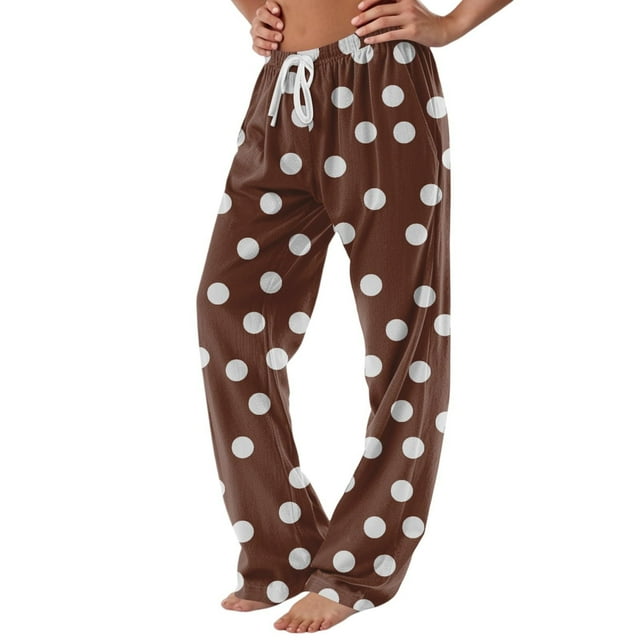 fatyb Lounge Pants for Women Printed Pajama Pants with Drawstring Womens Comfortable Wide Leg Pants