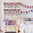 thumbnail image 5 of Independence Day Kitchen Curtains Valances 3 Piece Set, Red Blue Poppy Butterfly Vintage Linen Rod Pocket Tier Curtain and Valance Drapes for Small Window 24 Inch Length for Bedroom Cafe, 5 of 9
