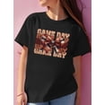 thumbnail image 1 of Capricorn T-Shirt pour Femmes Zodiaque, Col Rond en Polyester, Manches Courtes, Mode Décontractée avec Imprimé Foulard, Tissu Tricoté Extensible Moyen, Printemps/été/automne - Noir, 1 of 7