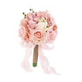 thumbnail image 4 of 30 cm Roses Artificial Bride Boda Bouquet Ribbon Tassel Photo Romantic Props Pink, 4 of 9