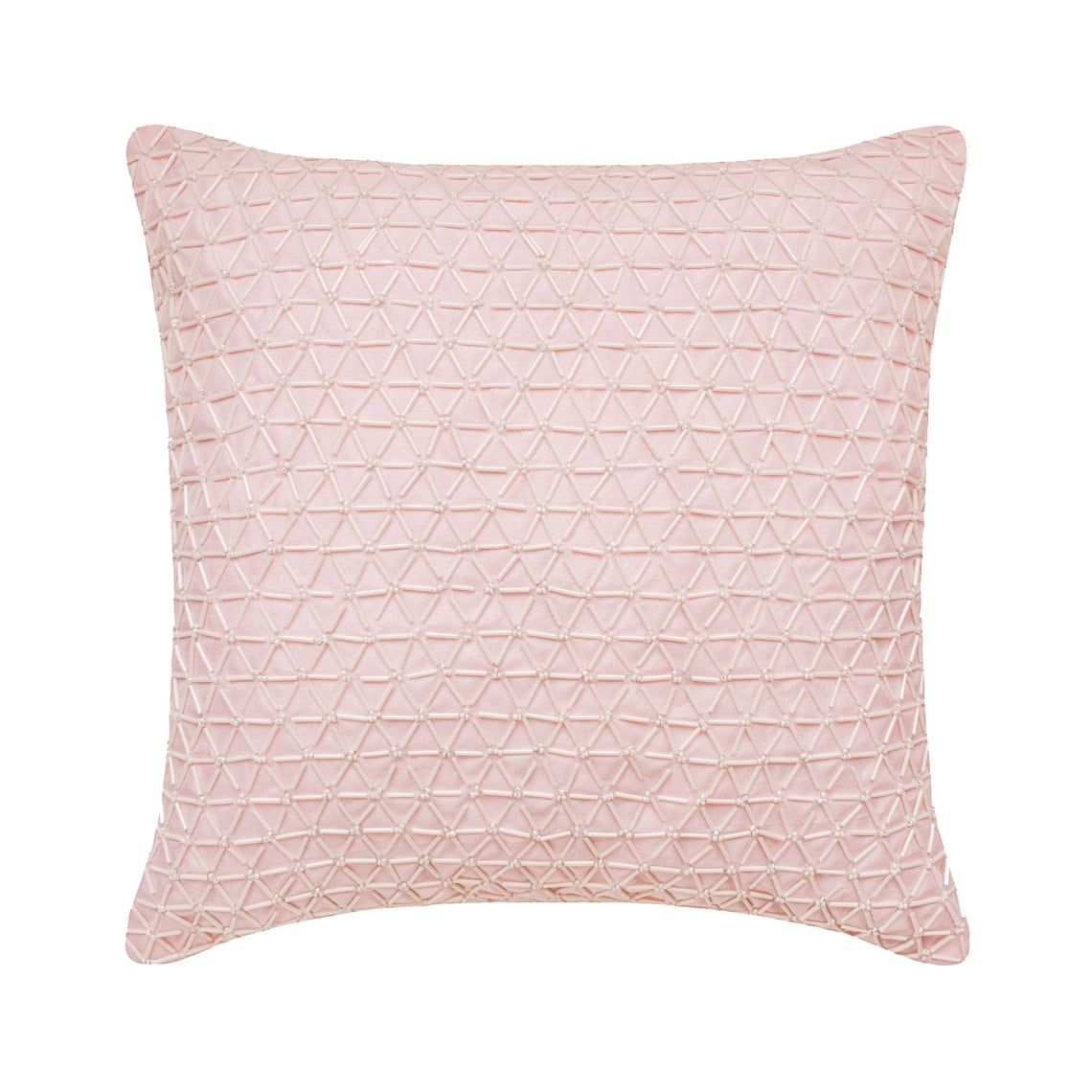 The HomeCentric Decorative Pink Pack of 2 18 x18 45x45 cm Throw Pillows Silk Beaded Embroidery Throw Pillows For Couch Geometric Pattern Modern