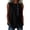 *1-Black, variant on Women's Sleeveless Drawstring Blouse, Ladies' Crew Neck Button Front Tank Top, Casual Solid Color Summer Tunic For Women,Blue,S-2XL