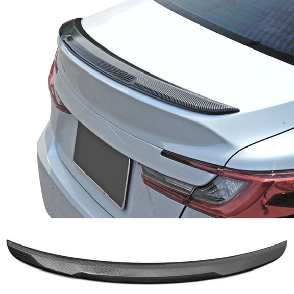 Ikon Motorsports Rear Trunk Spoiler Compatible with 2025-2026 Toyota Camry XV80 9th Gen LE SE XLE XSE OE Factory Style Carbon Fiber Print ABS Plastic Rear Trunk Lid Spoiler Wing Lip