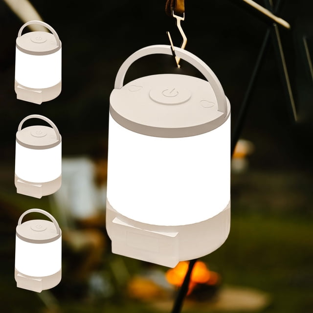 Luz nocturna LED recargable de mano | Lámpara de escritorio portátil con controles táctiles | Eficiencia energética | Plástico blanco compacto | Incluye cable de carga | 10,5 x 9,4 x 9,4 cm
