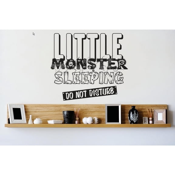 Vinyl Wall Decal Sticker : Little Monster Sleeping DO NOT DISTURB Image Quote    Bedroom Bathroom Living Room Picture Art Peel & Stick Mural Size: 20 Inches X 20 Inches - 22 Colors Available
