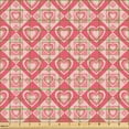 thumbnail image 2 of Ambesonne Pink Fabric by the Yard Upholstery, Geometric Funky Hearts Pattern, 1 Yard, Dark Coral Pale Salmon, 2 of 5