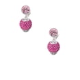 thumbnail image 2 of Delight Jewelry Silvertone Hot Pink Crystal Sparkle Spinner Pink Crystal Clip on Earrings, 2 of 5