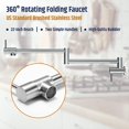 thumbnail image 4 of Razorri Pot Filler Faucet Wall Mounted - 360° Swivel, Double Joint Folding Swing Arms, Single Hole Kitchen Faucet - Stainless Steel, Brushed Finish, 4 of 8