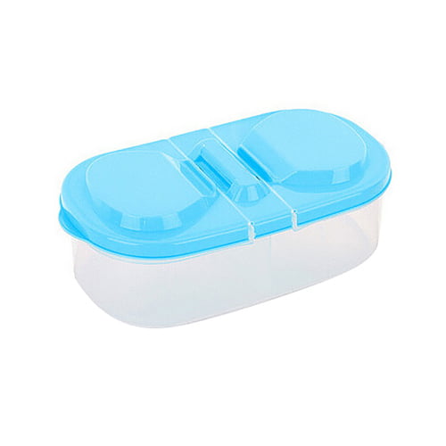 Zhaomeidaxi Snack Container - Divided Plastic Food Container Two Sections  for Snacks On the Go Eco-Friendly, Dishwasher Safe, BPA-Free - with Lid