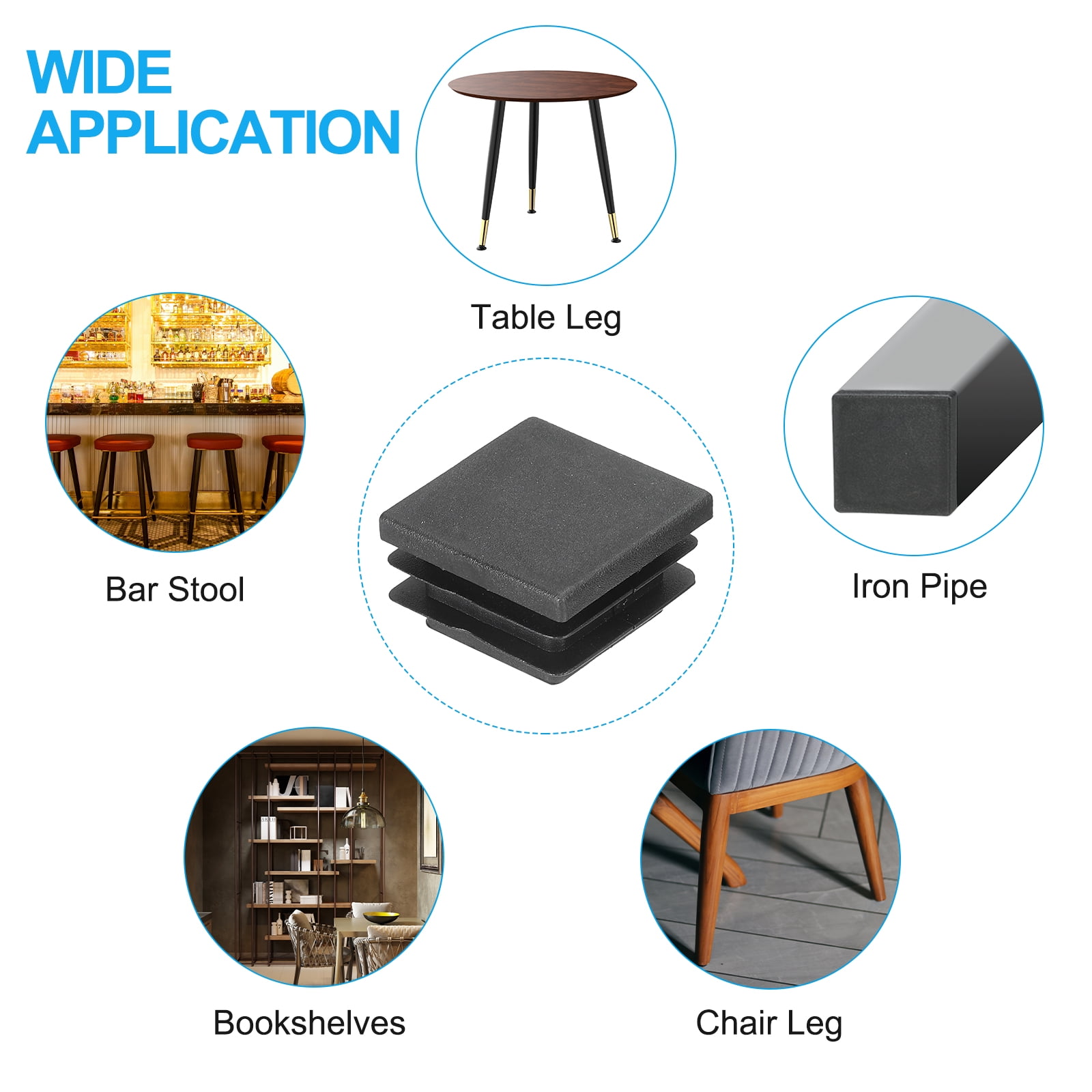 Uxcell 8-Piece Plastic Hole Plugs 50x25mm Oval - Pipe End Caps For Furniture & Metal Tubing