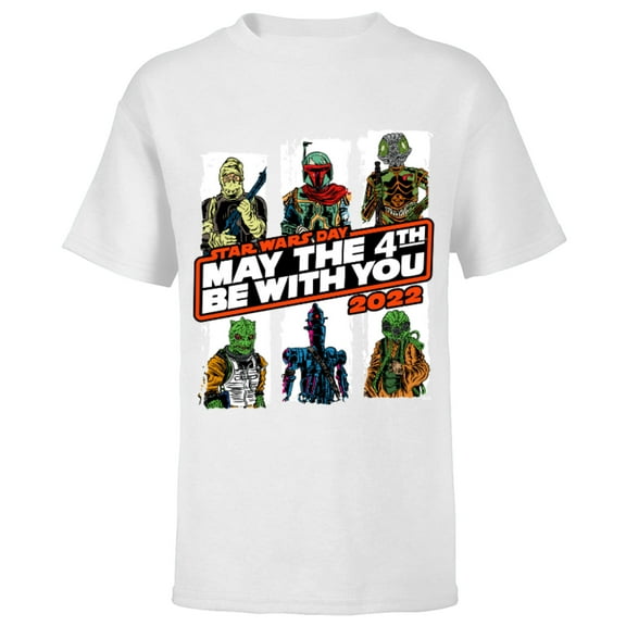 Star Wars Bounty Hunters May The 4th Be With You 2022 - Short Sleeve T-Shirt for Kids - Customized-White
