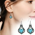 thumbnail image 2 of Vintage Pendientes de Turquesa para Adolescentes Minimalista Cuff Piercing Studs Pendientes de moda, 2 of 8