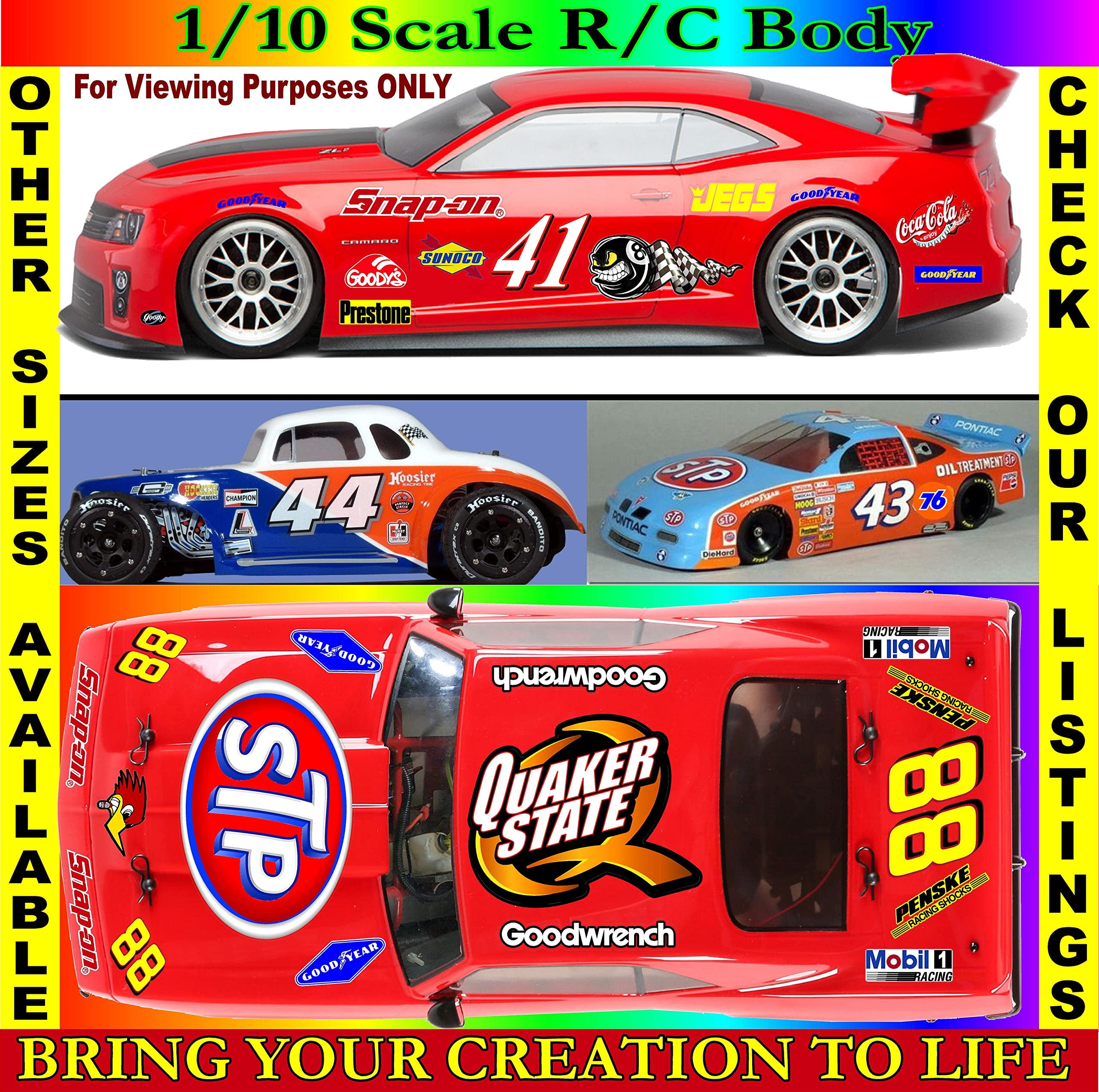 Clear Sheet Clear 11 Vinyl R/C Racing Sponsor Sticker Gang Sheet-1/4-1/5-1/6th Scale Decal Sticker Radio Control Lexan Body�Die-Cut to Shape-Peel & Stick�Water Slide