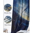 thumbnail image 3 of Blue Yellow Abstract Kitchen Curtains Modern Oil Painting Art Cafe Short Curtains for Bathroom Blackout Window Curtain Grommet Small Window Treatment Tier Drapes for Bedroom Living Room 42"x45"x2, 3 of 9